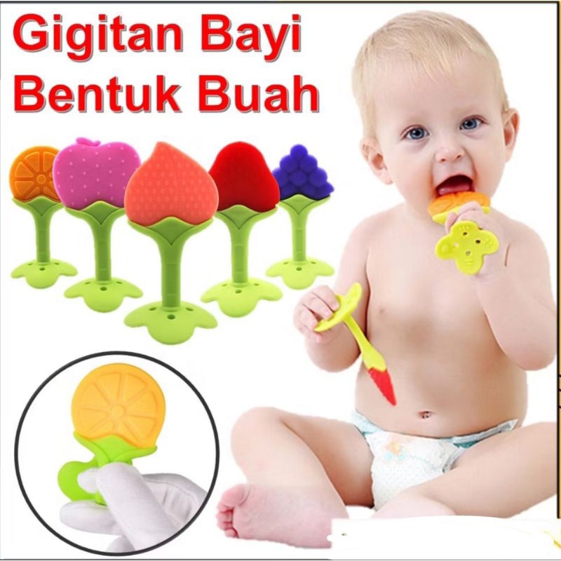 Gigitan Bayi bentuk Buah Teether Buah Aman untuk Bayi