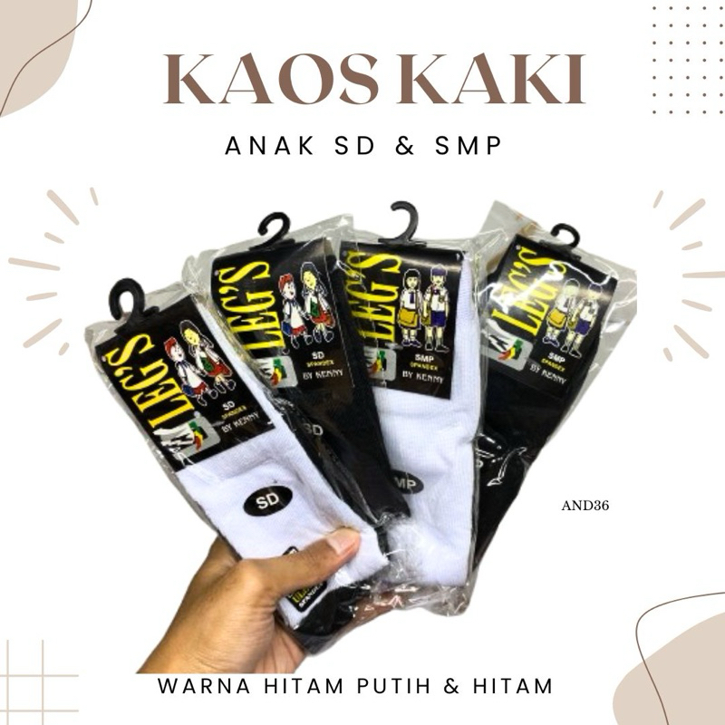 Kaos Kaki Anak Sekolah SD SMP Putih Dan Hitam Untuk anak Laki laki dan Perempuan fashion