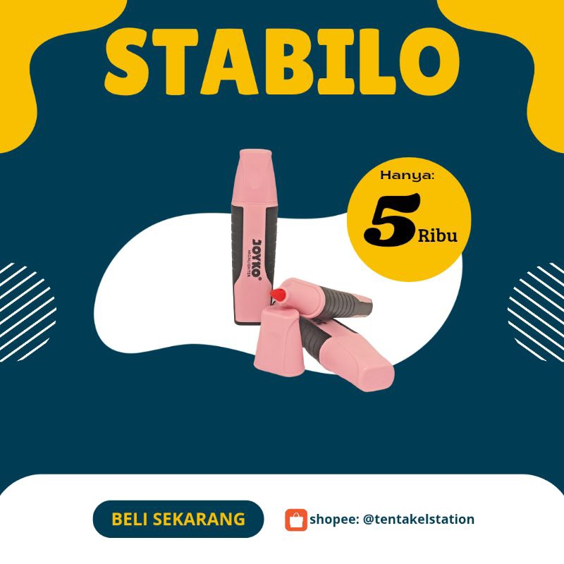 

Joyko highlighters berwarna pink pastel HL-7