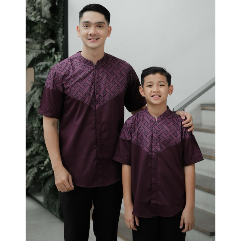 Kurta Rayyan/ Kurta Lengan Pendek dan Lengan Panjang Sublime Couple Ayah Dan Anak Laki Laki Original