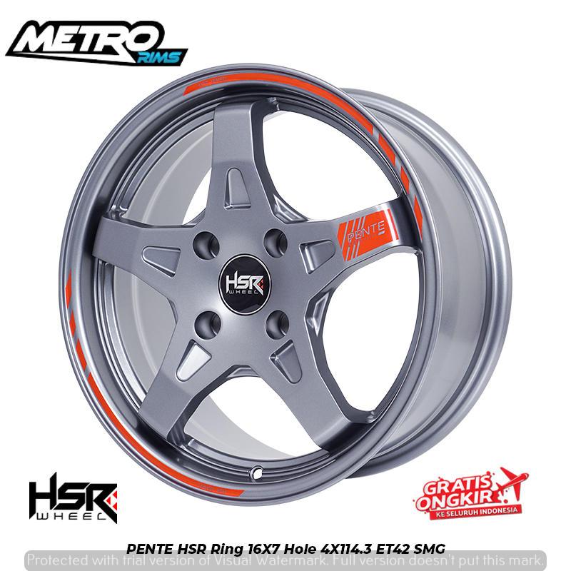 VELG PENTE HSR R16X7 4X114,3 ET42 pelek racing bintang mobil wuling binguo dolphin livina ring 16