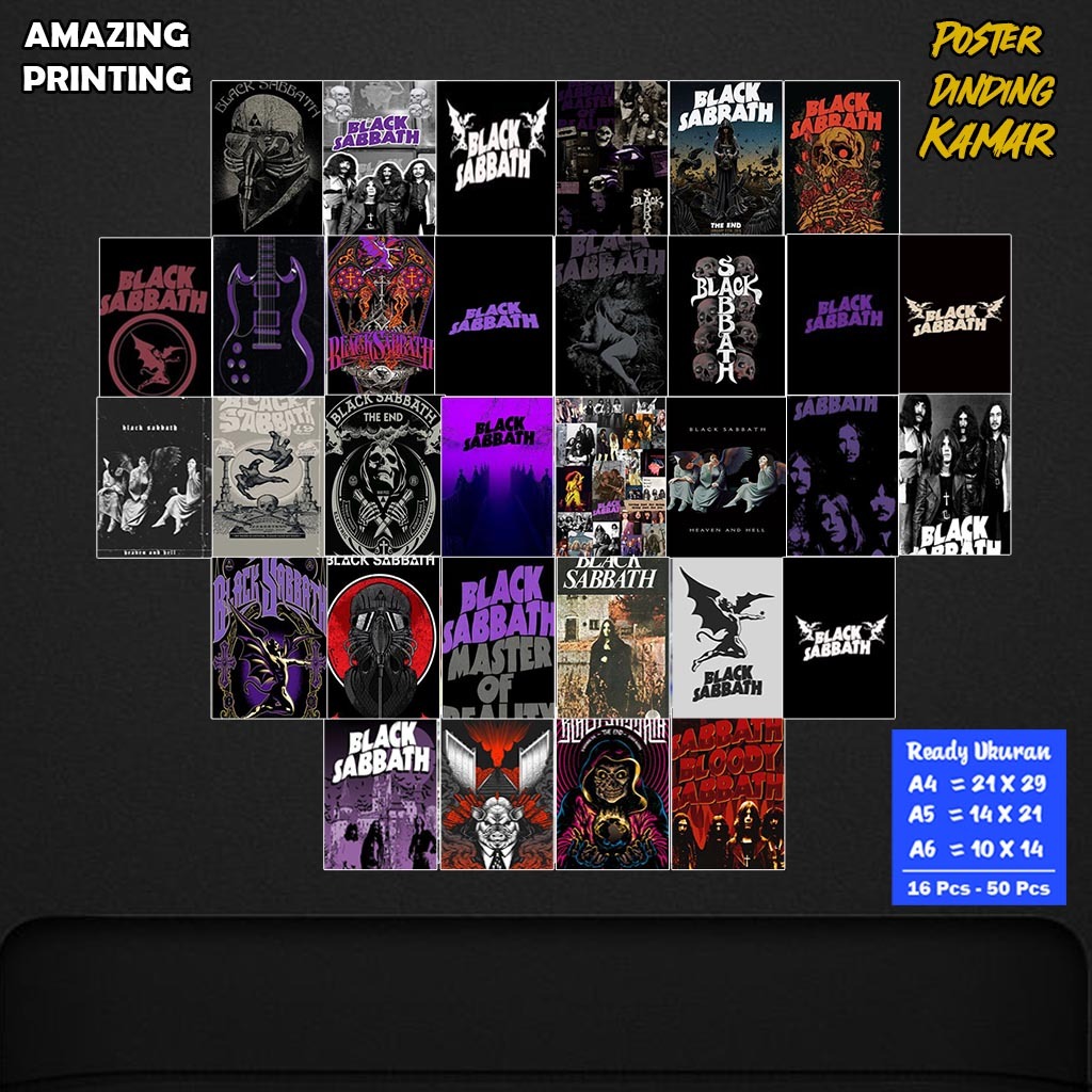 Poster Dinding Kamar Black sabbath / Poster Dinding black sabbath / Hiasan Dinding  / Poster Kamar