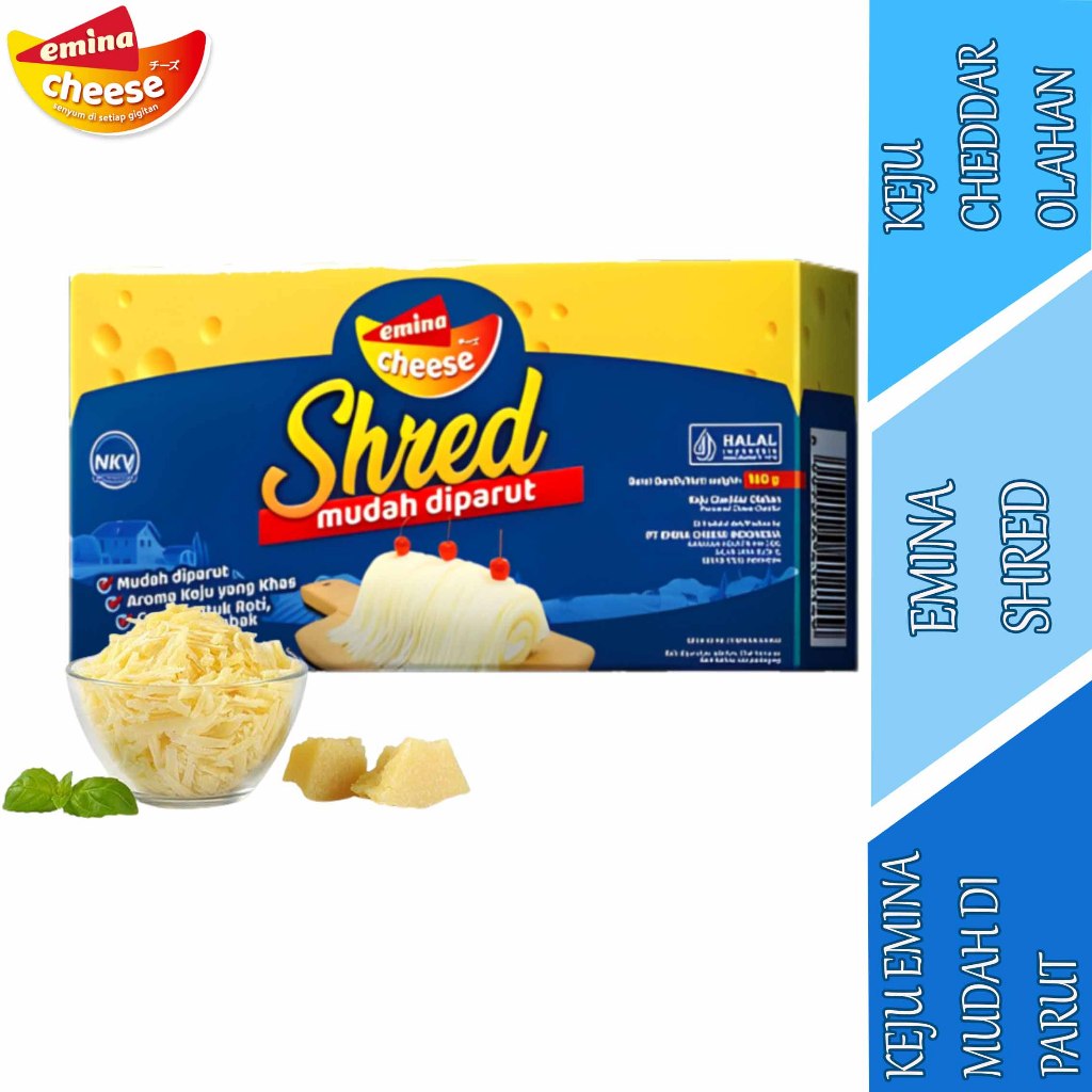 

Keju Mudah Diparut - Emina Shred Cheese - Keju Cheddar Olahan - 160gr