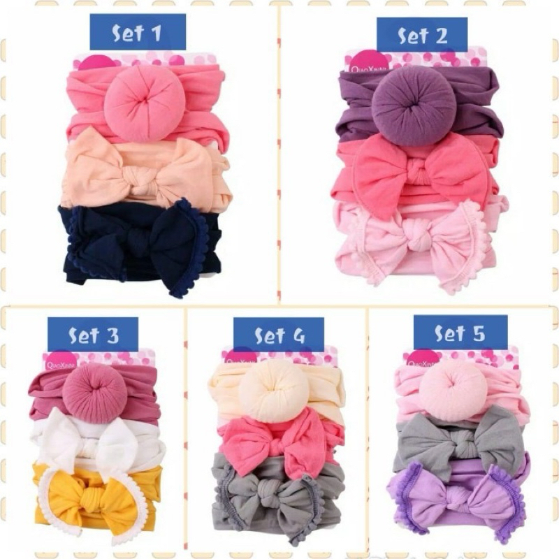 Bandana kain anak 1 set 3 pcs Bando Murah | Bando Bayi | Bando Anak | Bando Lucu