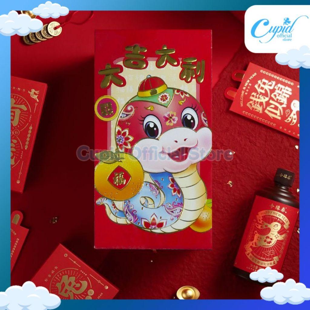 

ANGPAO IMLEK 2025 (6 PCS) – AMPLOP KIONG HI SHIO TAHUN ULAR LARGE MURAH LUCU
