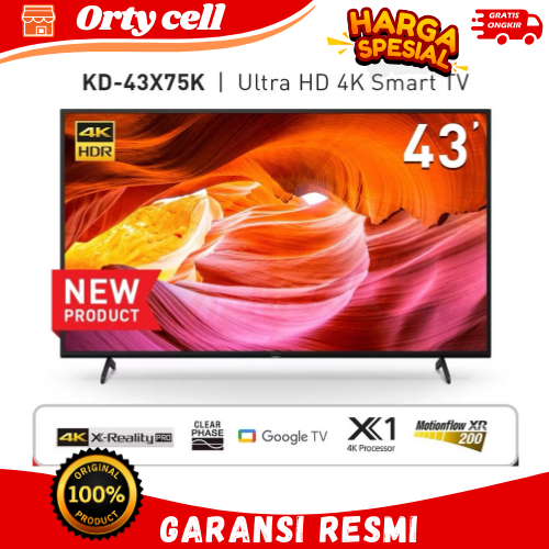 TV SONY 43 INC 43X75 GOOGLE TV GARANSI RESMI