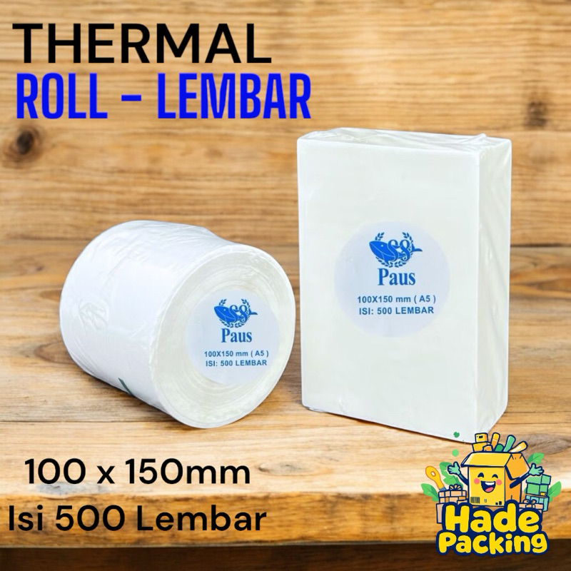 

Label stiker Thermal ROLL 100 x 150 500pcs Waterproof / Label kertas isi 500pcs Tidak luntur lem kuat terjamin