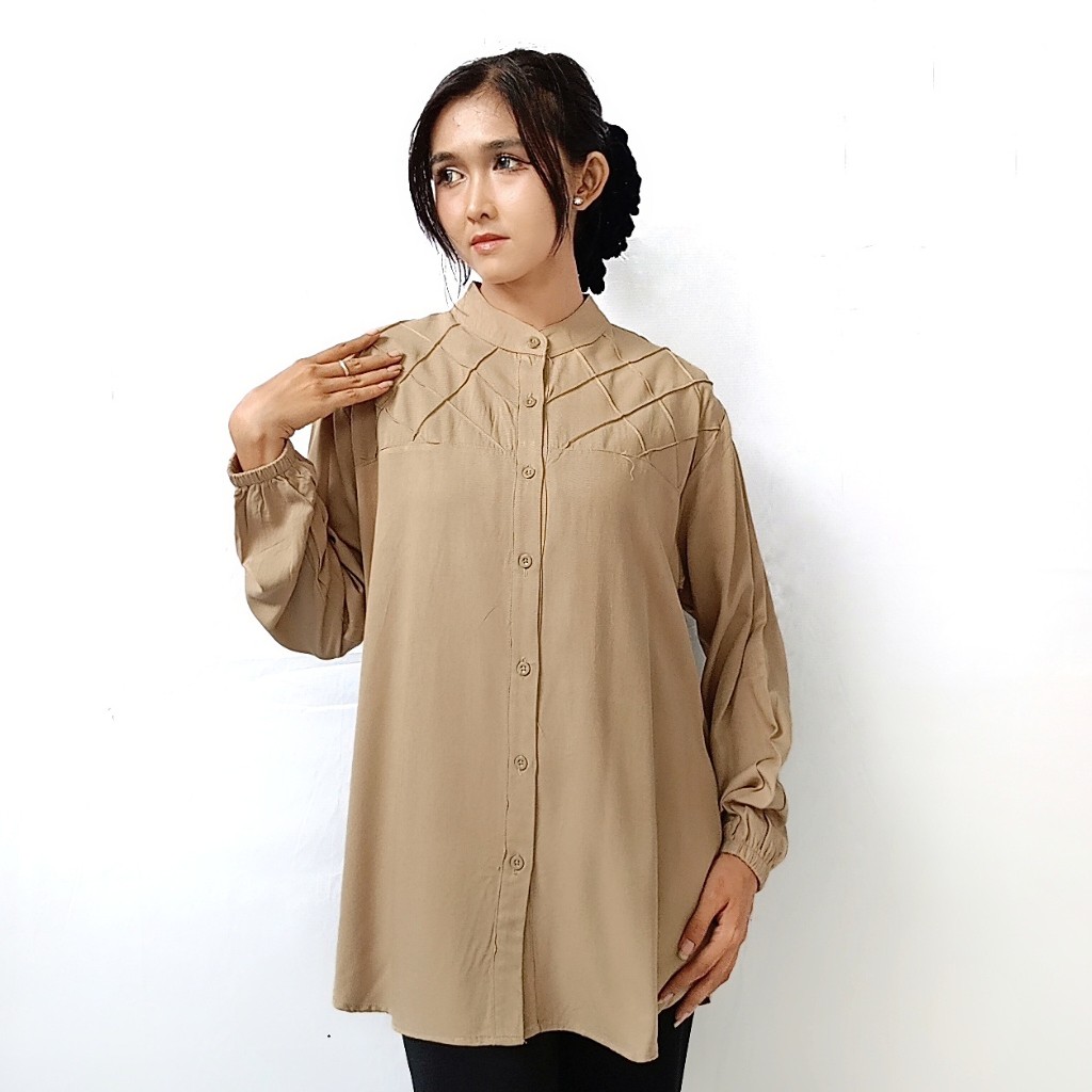 kemeja rayon twill  // KEMEJA WANITA POLOS OVERSIZE RAYON TWILL PREMIUM