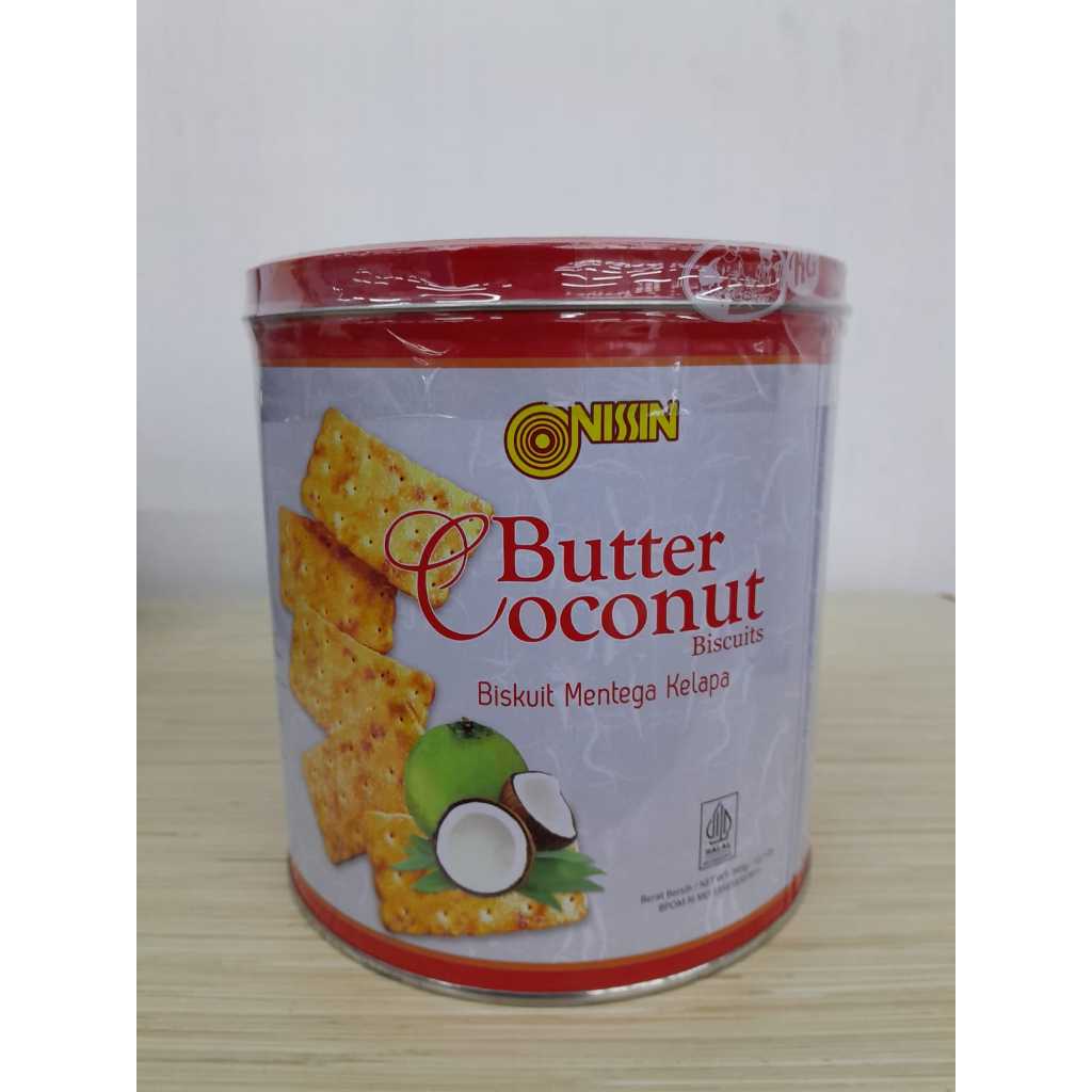 

Nissin Butter Coconut Biscuit | Berat Bersih 345g | Biskuit Mentega Kelapa Kaleng Murah Cocok untuk Hampers