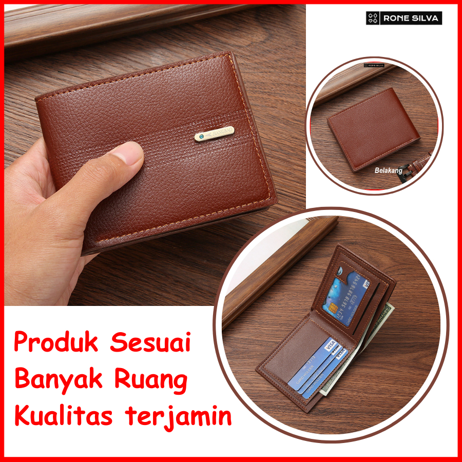 Dompet Lipat Laki2 Banyak Slot Pria Kulit Cowok Kecil Ori Atm Ktp Bapak Terbaru Simpel Genggam Premi