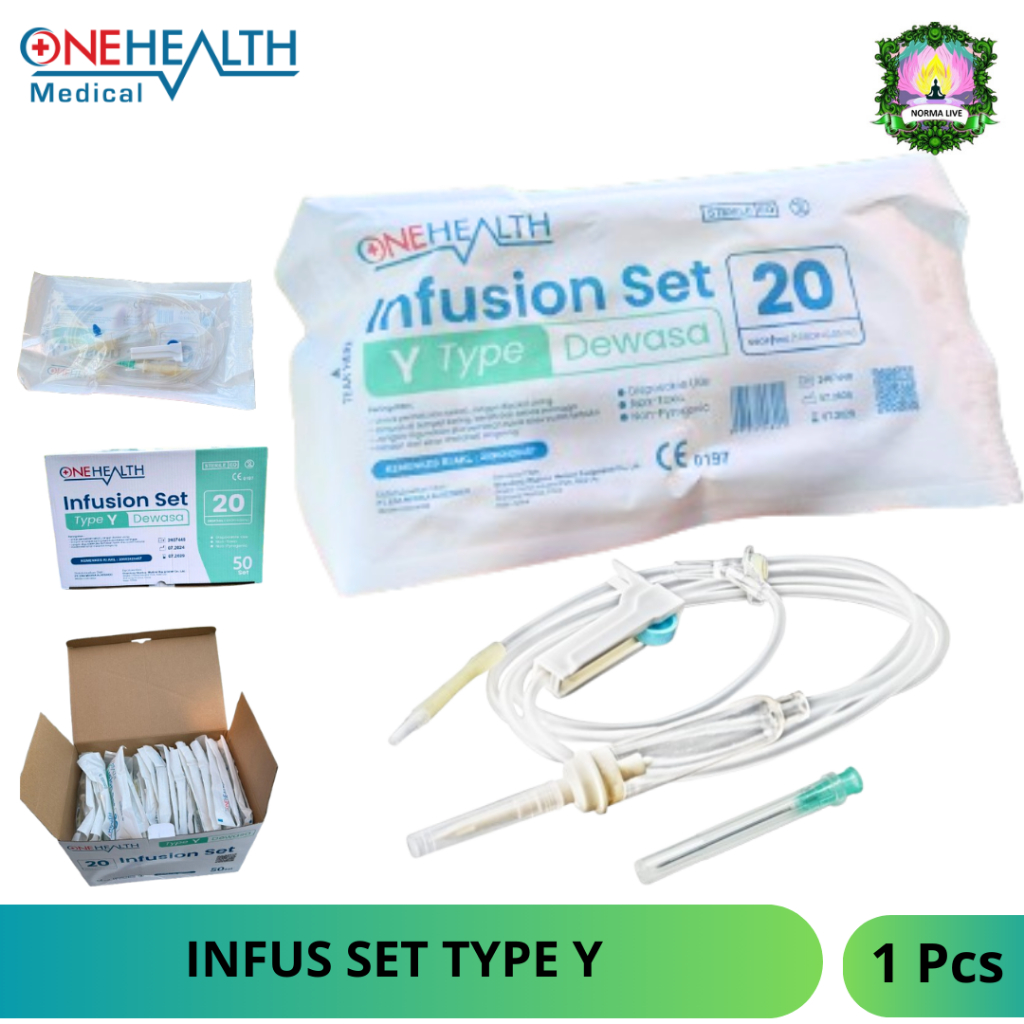 Onehealth Infus Set Type Y Anak Dewasa Infusion Lengkap Aboket infus Adult Child 1 Pcs 20drop/1ml