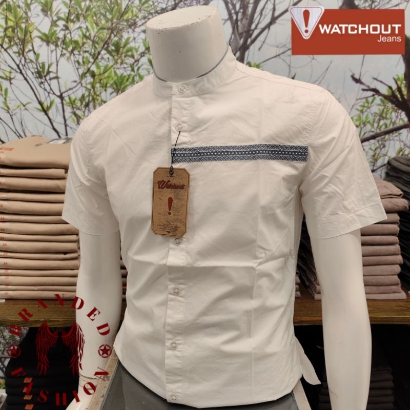 WATCHOUT JEANS RM KEMEJA KOKO LENGAN PENDEK JS801000002 WHITE