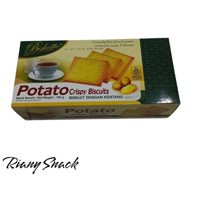 

Bisketto Potato Crispy Biscuits Berat 160g