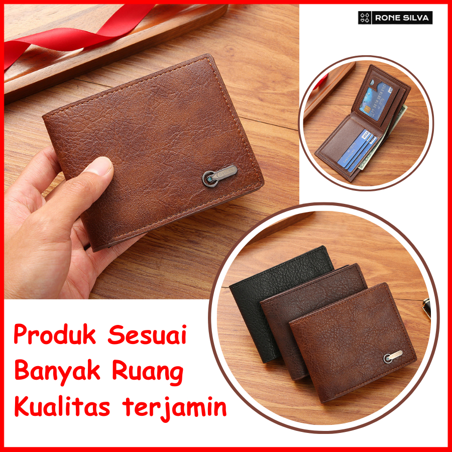 Dompet Lipat Cowok Kecil Ori Pria Kulit Laki2 Banyak Slot Atm Ktp Bapak Terbaru Simpel Genggam Premi