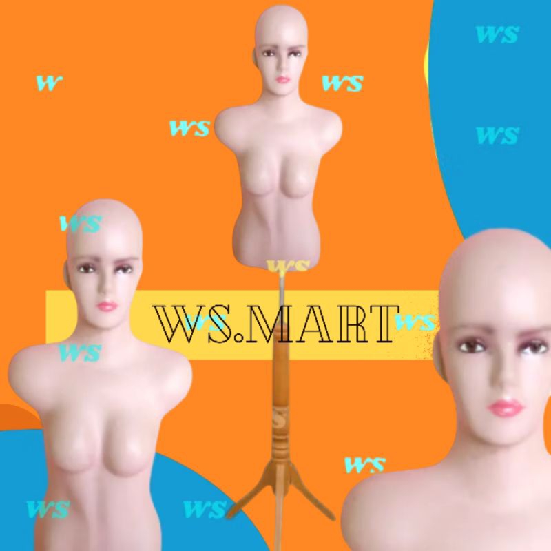 Patung / Manekin Cewek Dewasa Body Botak | Manekin Wanita - Patung Baju Dm botak Set