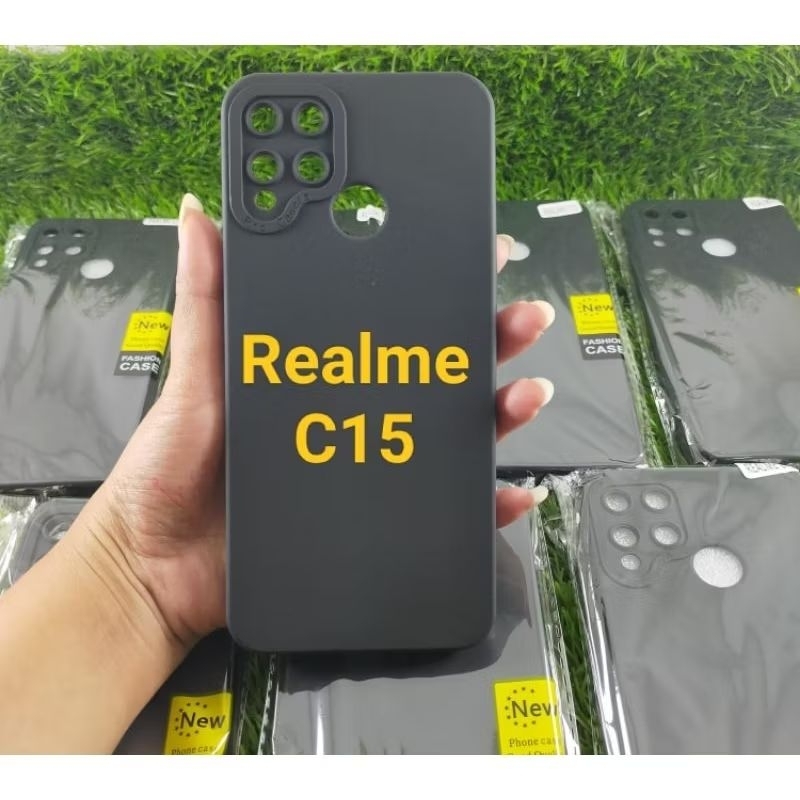 Case Pro Camera Realme C15 Camera Protection Soft Case HITAM