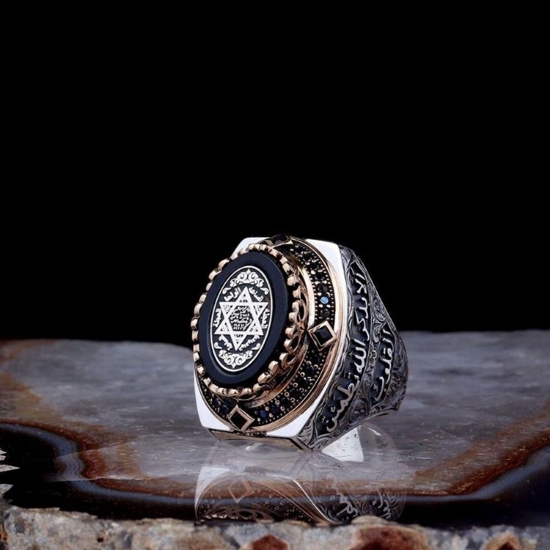 Cincin Perak Model Nabi Sulaiman / Cincin Ottoman Turki Asli Silver 925