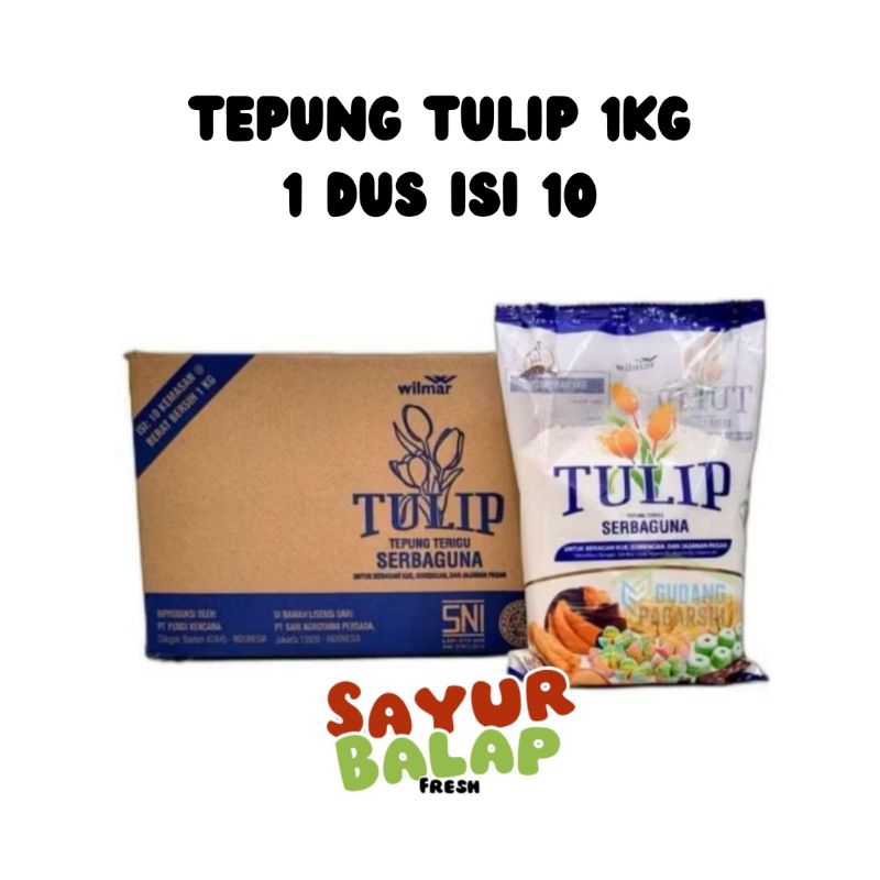 

Tepung Terigu Tulip 1kg 1 Carton isi 10ocs Tepung Tulip 1 Dus