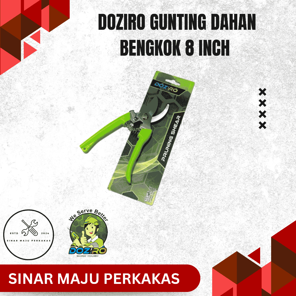 DOZIRO Gunting Dahan Bengkok 8 INCH / Gunting Taman Seng