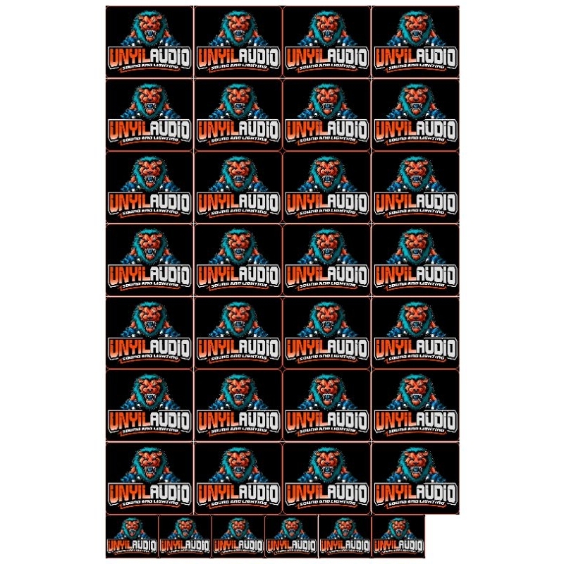 

34 PCS STIKER UNYIL AUDIO BAHAN ANTI AIR 1 LEMBAR UKURAN 30X45