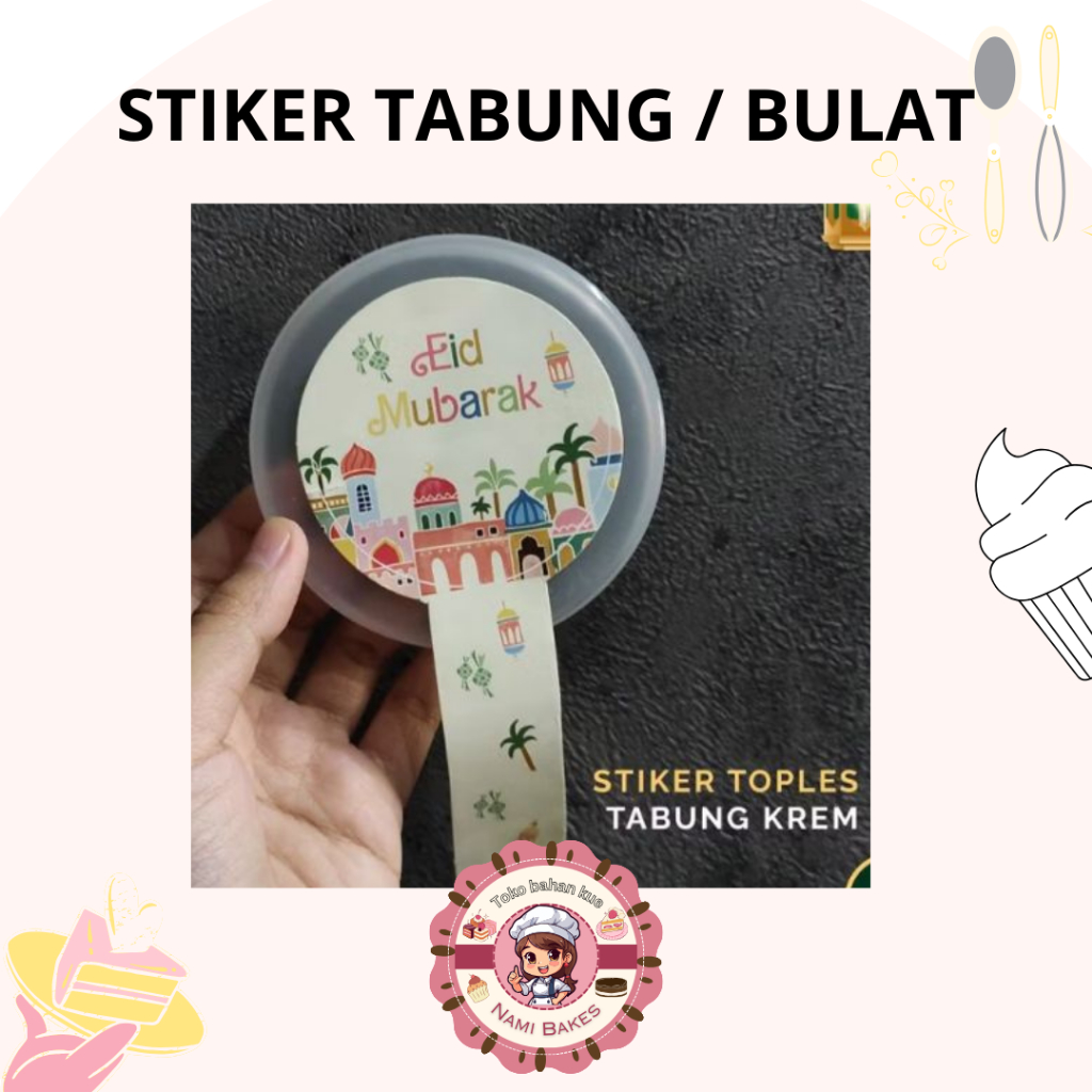 

( Isi 10 pcs ) Sticker Toples Kue Bulat / Jar Idul Fitri Lebaran