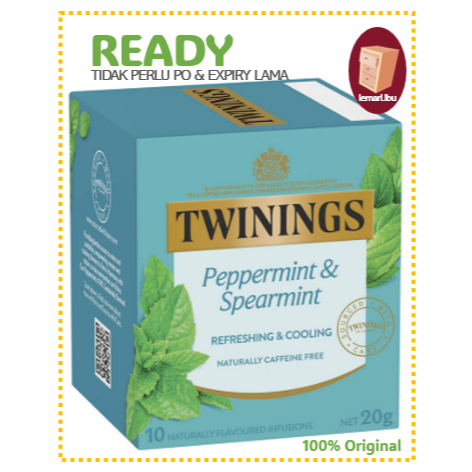 

Twining's Peppermint & Spearmint Infusions Tea Bags | 10 Pack/Teh Herbal Twinings- 100%ORIGINAL