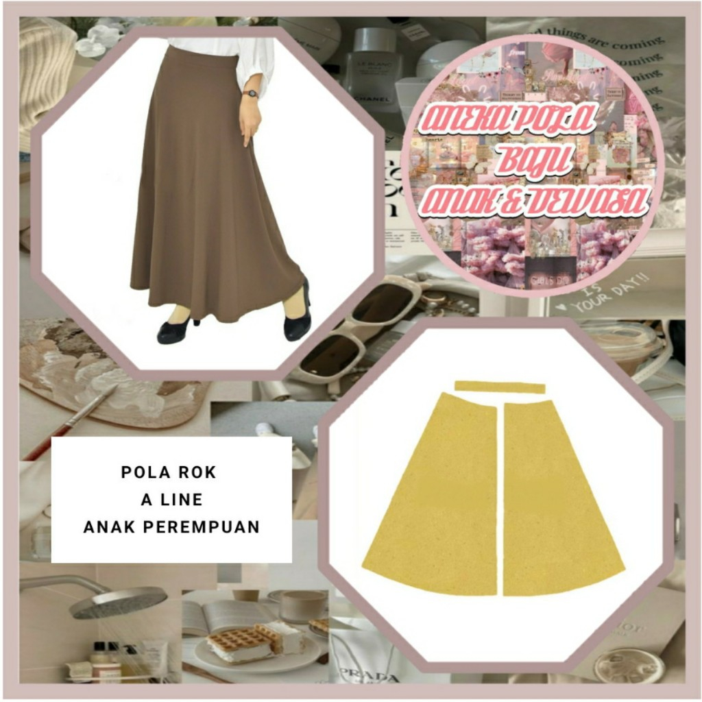 Pola Rok A Line Anak Perempuan | Pola Instan Rok A Line Anak | Pola Jiplak | Pola Jahit |