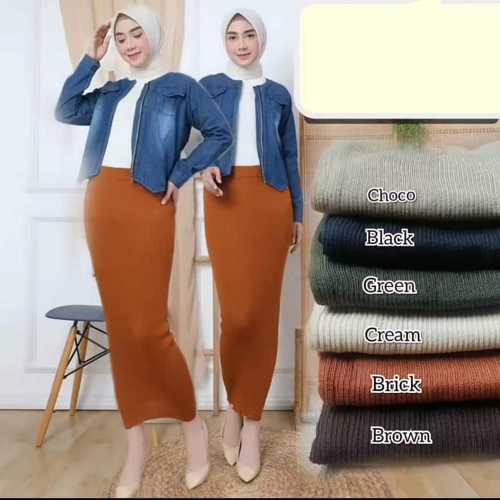 ROK RAJUT SPAN WANITA/ROK SPAN RAJUT PANJANG