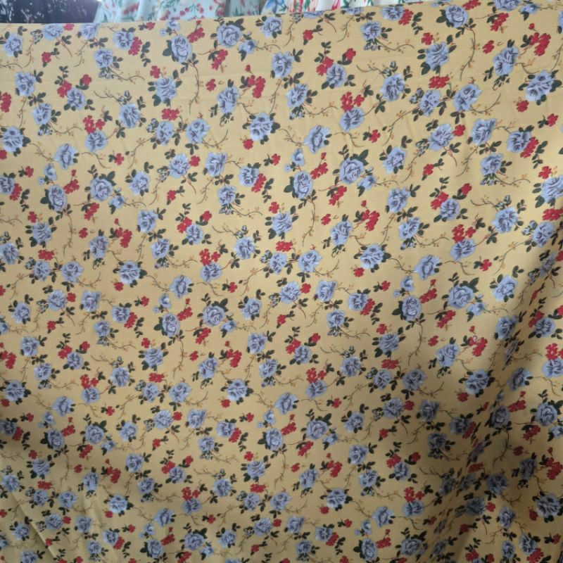 KAIN SATIN SILK PREMIUM MOTIF BUNGA KECIL - KAIN SATIN MOTIF BUNGA KECIL HARGA/0,5M