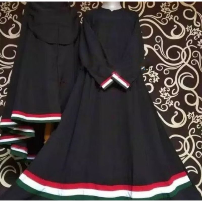 Preloved Gamis palestina set hijab free cadar