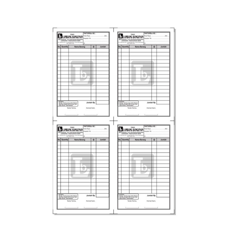 

nota Toko Lambang Bangunan_1/4 polio_1 rim