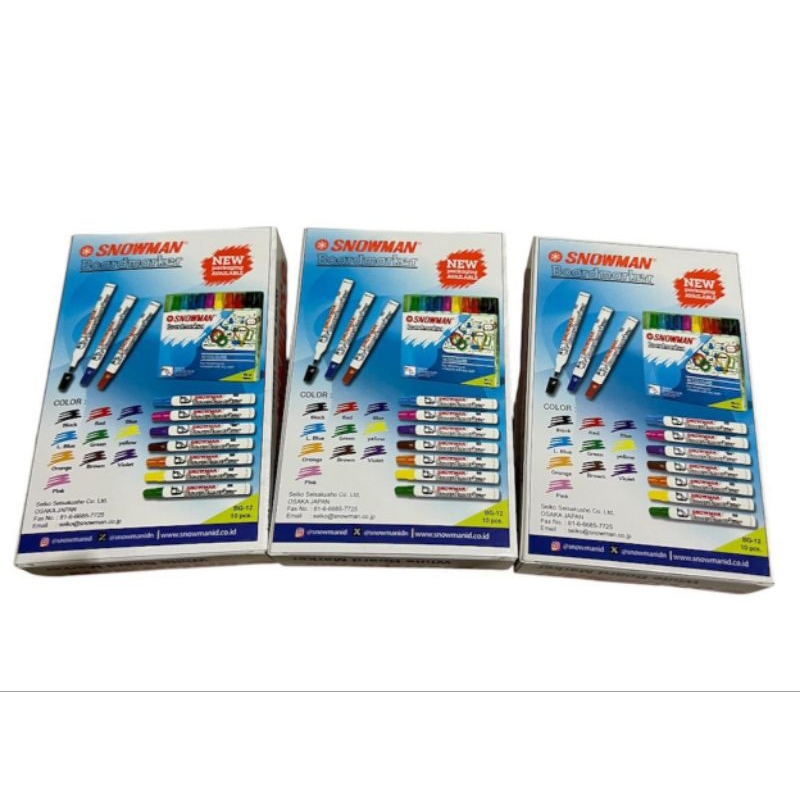 

ATK9 Spidol White Board Snowman BG-12 ( 36 pcs/ 3 Lusin ) Warna Hitam