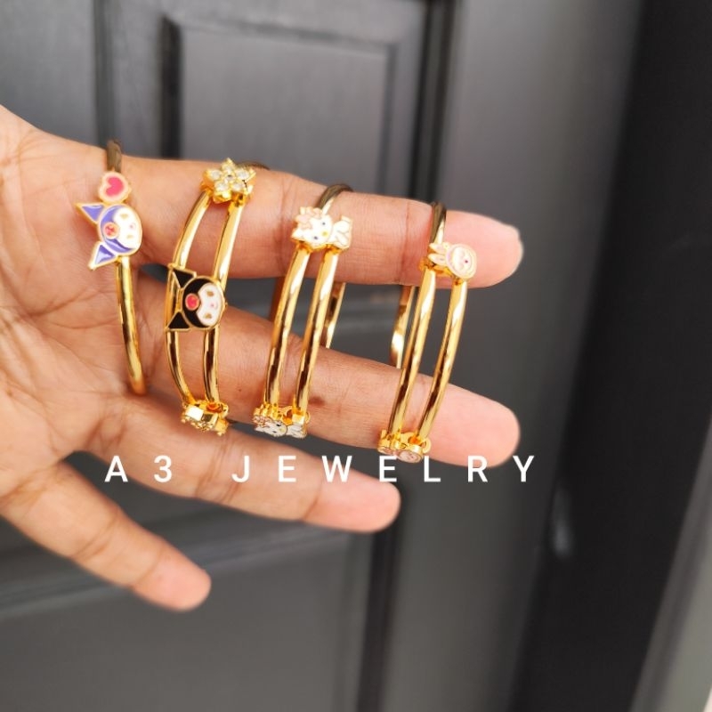 gelang anak perempuan titanium lapis emas premium