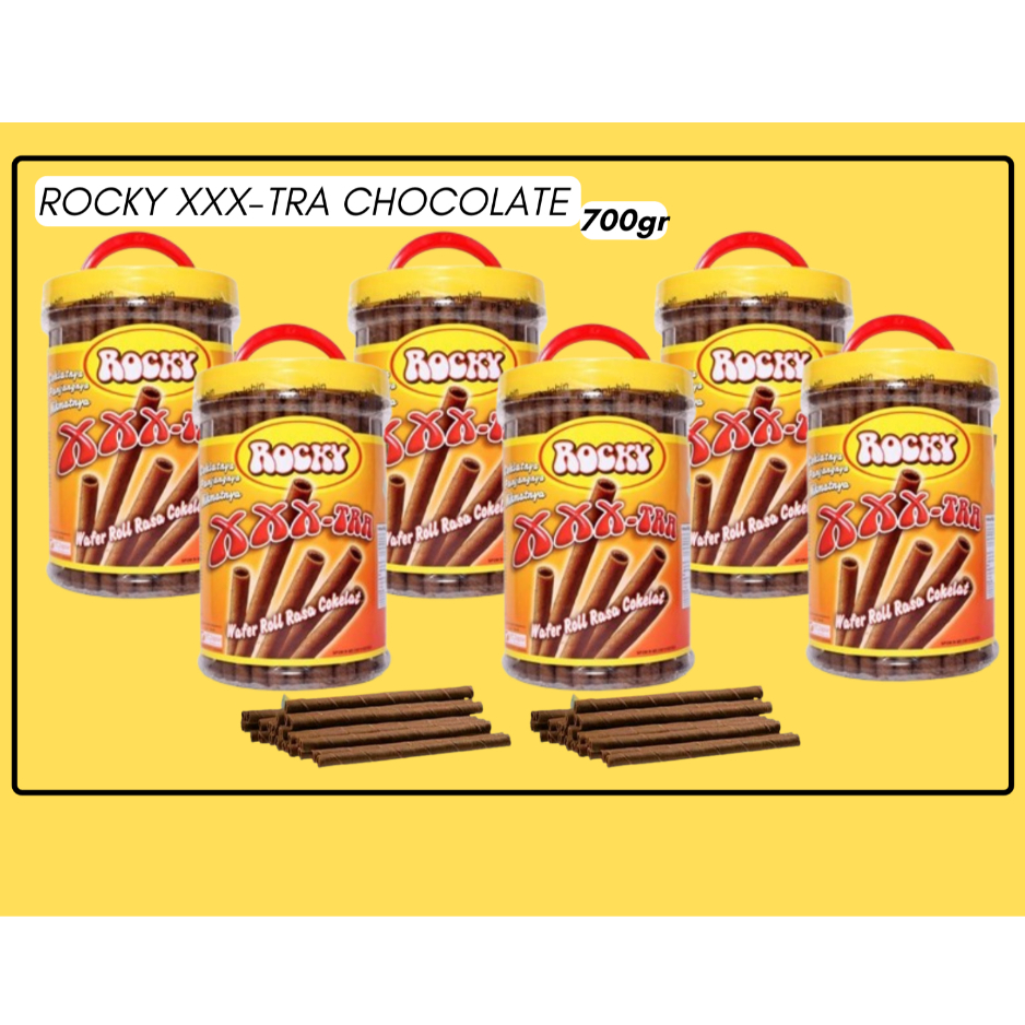 

NEW!! ROCKY XXX-TRA WAFER ROL CHOCOLATE 700GR (6PCS/DUS)