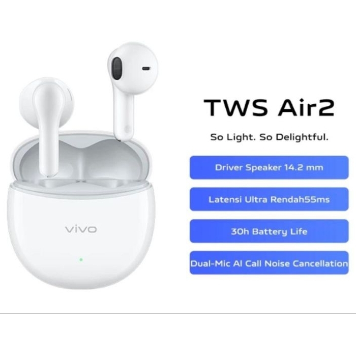 Vivo Tws Air 2 Headset TWS Vivo Bluetooth  100% Original Garansi Resmi
