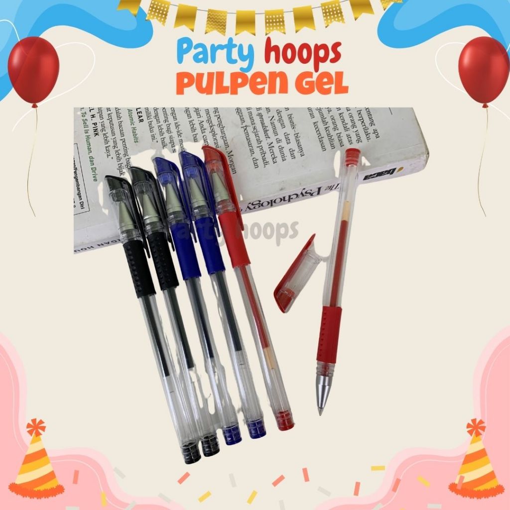

1pcs Pulpen Gel dan Refill Pulpen 0.5mm Alat Tulis Pena Perlengkapan Sekolah Pulpen Warna Biru Hitam Merah Partyhoops