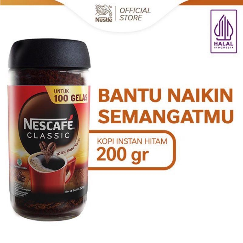 

NESCAFE CLASSIC Kopi Instant Kopi Hitam Jar 200 gr