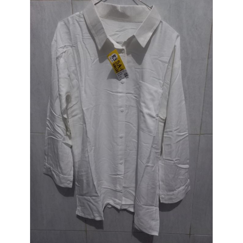 Kemeja Wanita Rayon Twill Basic Pocket LD 95 PB66, Baju Batwing Miranda Grey