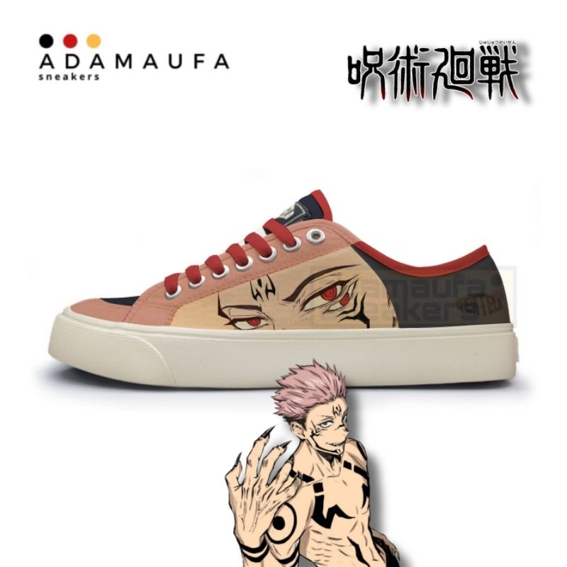 Ventela Custom Yuji Itadori - Sukuna Jujutsu Kaisen Sepatu Lukis Pria Wanita