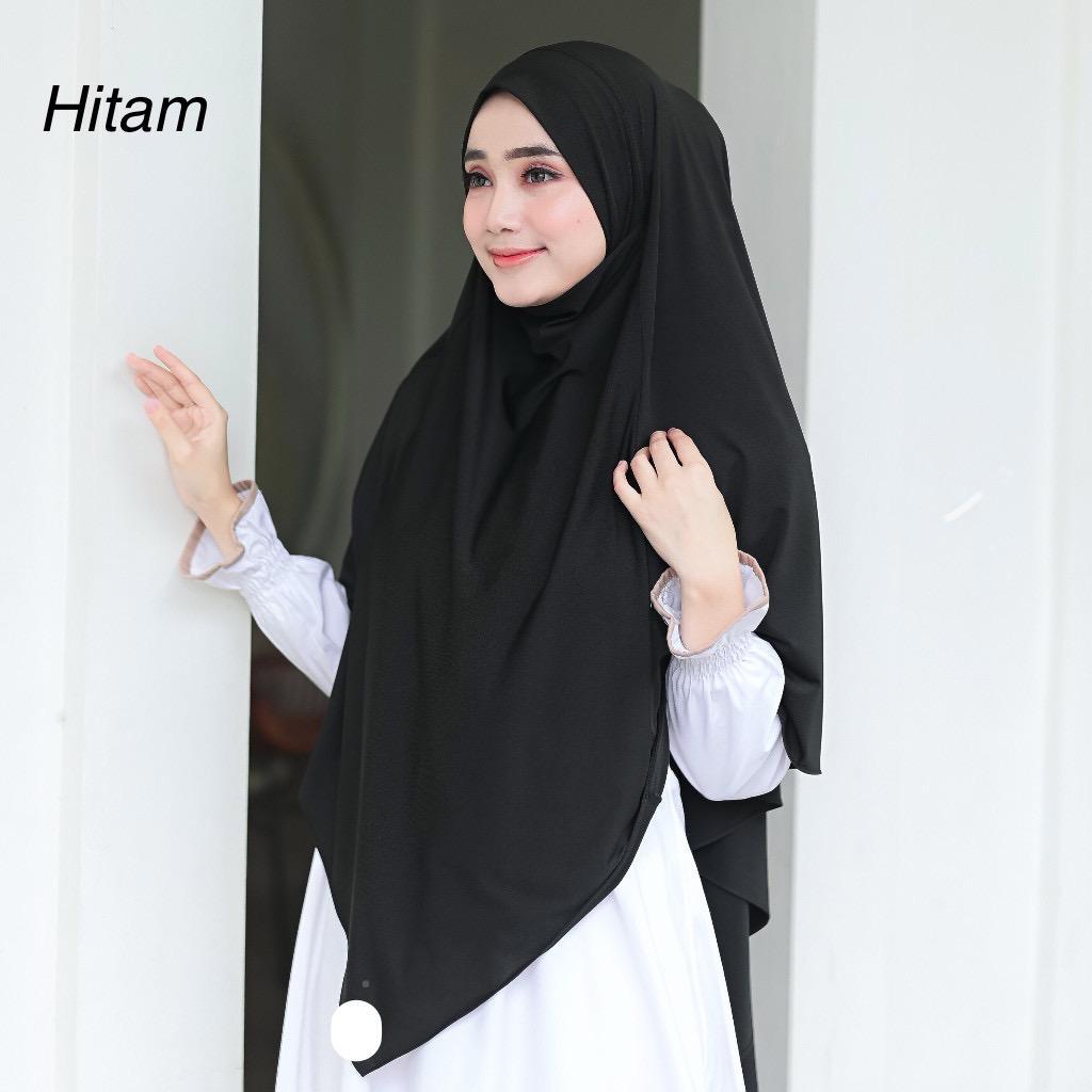 Gamisonlinemurah Ainun Hijab Kerudung Instan Cadar Jumbo Tali Syari Bahan Jersey Premium