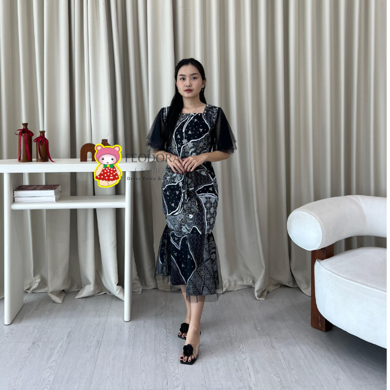 RECOMMENDED PROMO [ FEODORA ] DRESS ISABEL Batik / dress pesta / batik couple / gaun pesta / dress