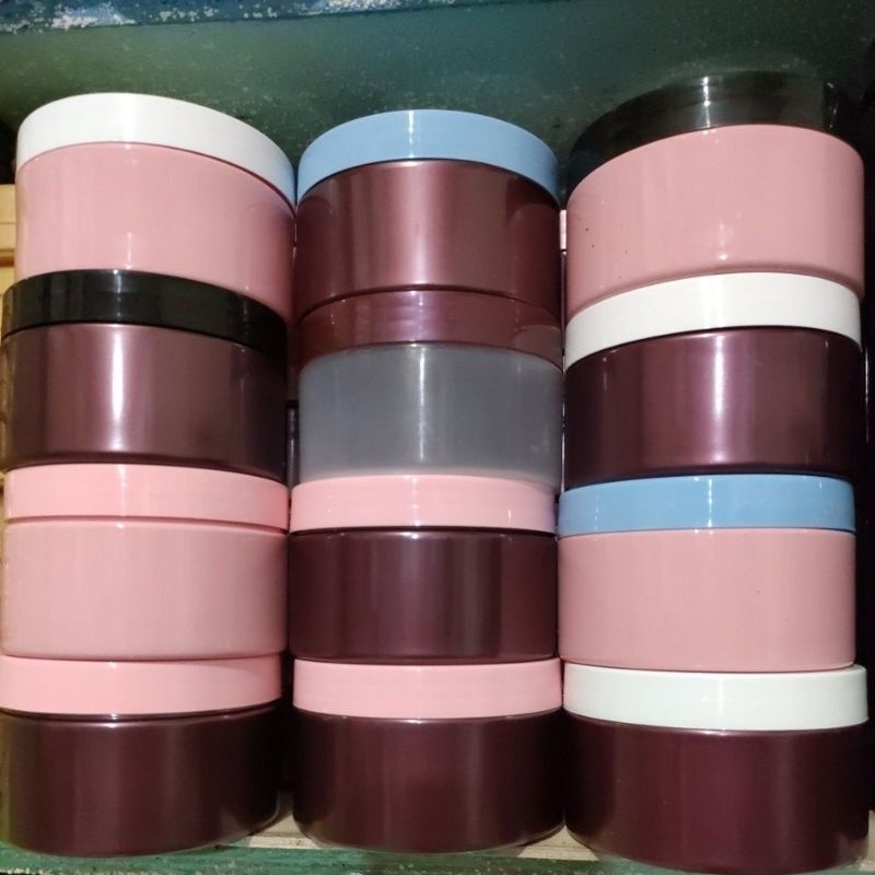 PROMO  WADAH Pot lulur PET BULAT 250g