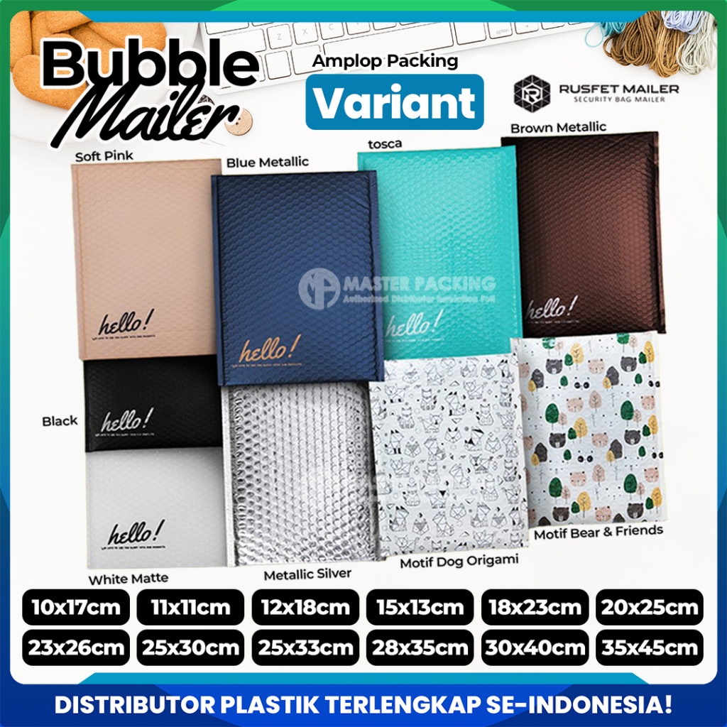 

Plastik Amplop Bubble Mailer Polos dan Motif Kualitas Premium Merek Rusfet Harga Satuan Termurah