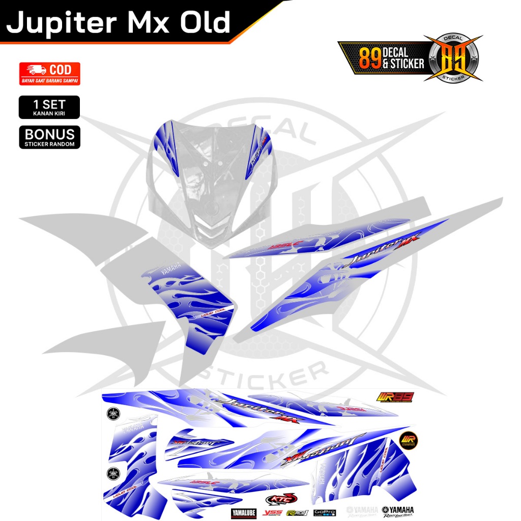 Striping Jupiter Mx 135 Old Bahan Bening Transparan Variasi Api Ori Sticker Jupiter Mx Old