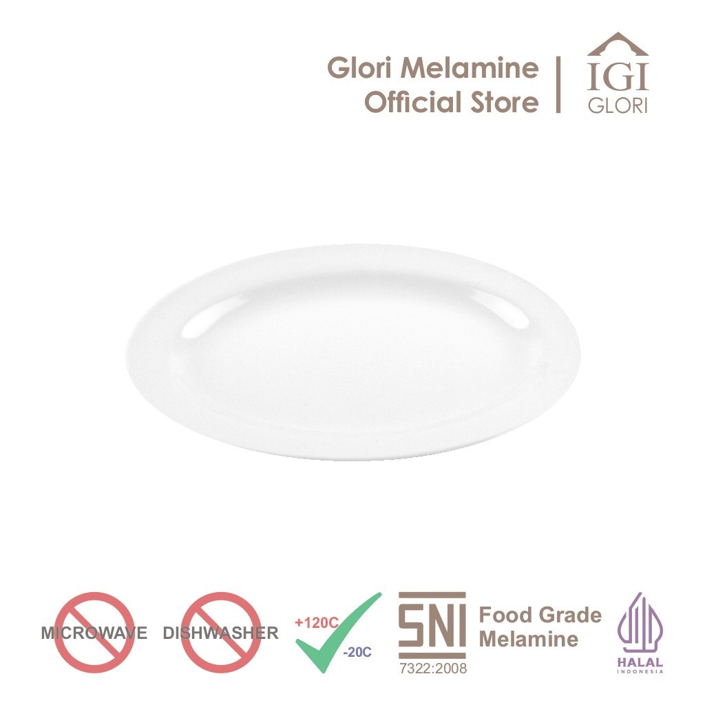 Melamine - GLORI - 6316 Piring Oval 16 Inch - Ayam Panggang Ikan Bakar Seafood Steak