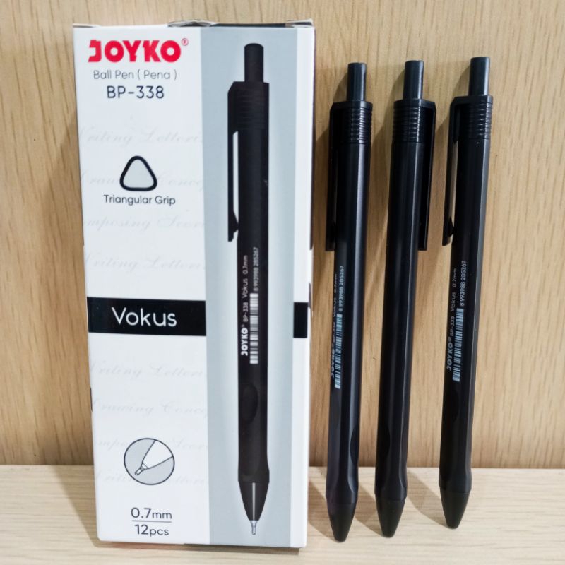 

(3PCS) PULPEN JOYKO VOKUS TRIANGULAR GRIP BP-338 ECER