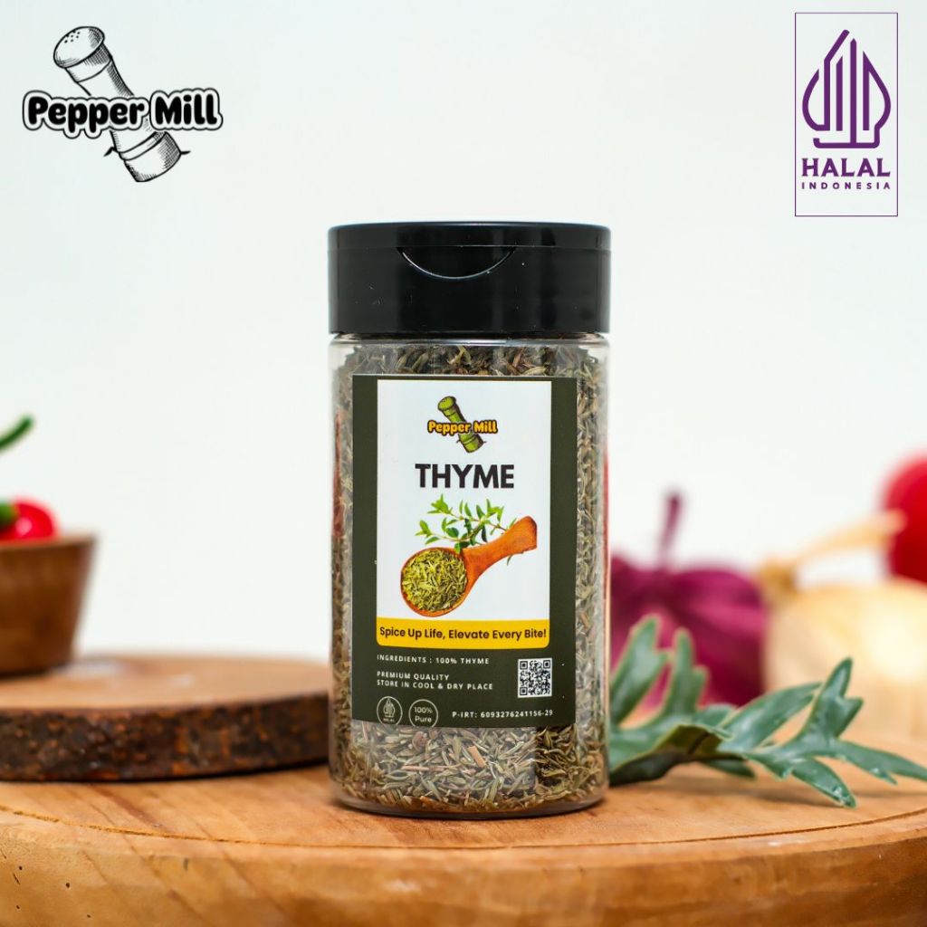 

Pepper Mill Rempah Daun Thyme Kering – Aromatik dan Alami untuk Masakan Lezat