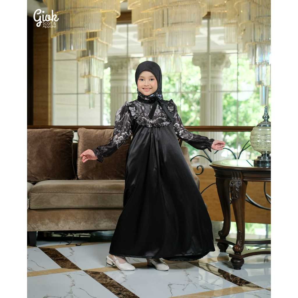 Allure Dress Kids by Giok Scarf - Raya Series anak Sarimbit Couple Lebaran Printing Giok