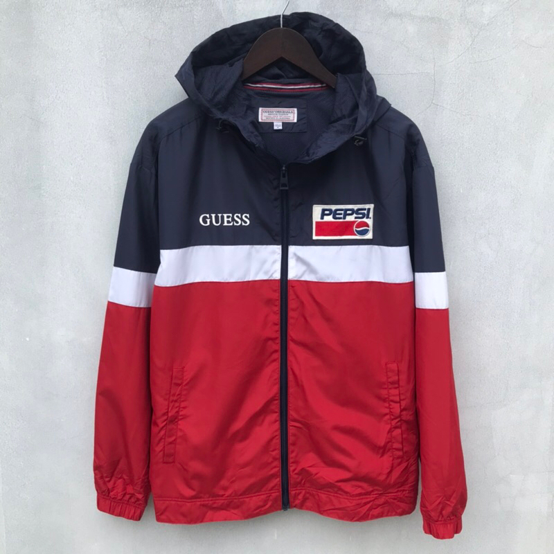 Jaket Windbreaker by Guess x Pepsi 3Tone Jacket Large