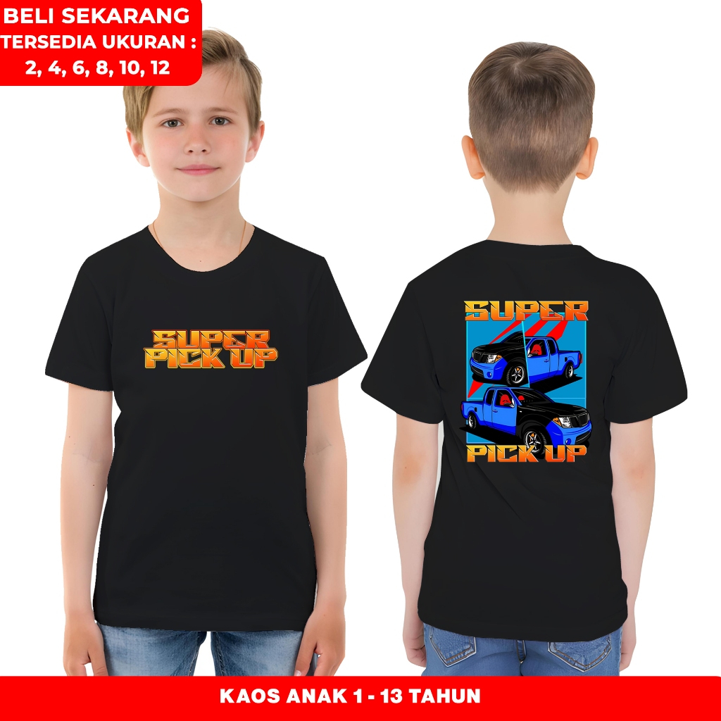 BAJU ANAK - KAOS MOBIL SUPER PICKUP - TSHIRT DISTRO MOBIL PICKUP UNTUK ANAK COWOK TERBARU - BISA COD